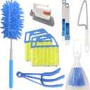 10 Pcs Venetian Window Blind Cleaner Duster Tool Set, Mini Blind Cleaner Duster Brush, Hand Held Air Conditioner Shutters Duster, Dirt Cleaner for Blind, Fan, Air Conditioner, Window Groove Gap (Blue)