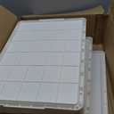 YFXCVSL 4 Tier Plastic Storage Bins with Lid 23QT, Stackable Storage Containers with Wheels, Folding Storage Boxes, Stackable Storage Bins, Organizers and Storage for Living Room, Office, Dorm (White)