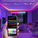 RGB+IC LED Strip Lights, Smart LED Light for Bedroom, Color Changing LED Strips with 44 Scene Modes, Segmented Control, for Bedroom Home TV Wall Décor, Party, Festival, Gathering