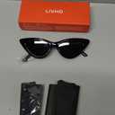 livho Retro Vintage Narrow Cat Eye Sunglasses for Women Clout Goggles Plastic Frame (Black Grey)