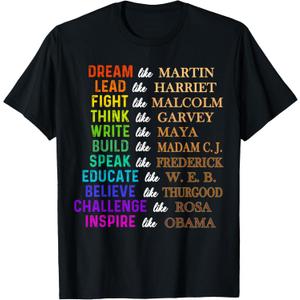Dream Like Martin Lead Like Harriet the Juneteenth 1865 T-Shirt (Small, Black)