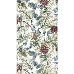 100 Christmas Party Napkins Winter Pine Branches Cones and Eucalyptus Disposable Paper Guest Napkin Watercolor Greenery Holiday Dinner Hand Towel for Party Supplies Table Decor (13 x 15.7inch)