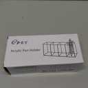 QPEY Large Acrylic Pen Holder 4 Compartments,Clear Pen Holder Organizer Makeup Brush Holder for Office Desk Accessories,Cosmetic Brush Storage Box,Dorm,Bathroom,Kitchen (Clear)