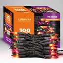 Brown Wire,Multicolor,Incandescent Bulb 100 Mini String Lights for Indoor Halloween Tree Home Garland Birthday Wedding Party Festival Decoration (100 Orange&Purple&Green)