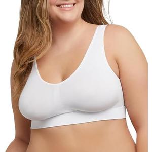 JUST MY SIZE Women's Pure Comfort Light Support Pullover Wireless T-Shirt Bra with Moisture-Wicking 5X, White