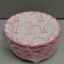Jingmore 100 Pcs Bow Paper Plates 7'' Scalloped Bowknot Disposable Paper Plate Coquette Bow Dessert Set for Girl Bachelorette Engagement Bridal Baby Shower Birthday Table Decor(Pink)