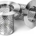 Bathroom Sink Drain Strainer, 304 Stainless Steel Hair Catcher for Bathtub Shower Floor Drain, Bathtub Drain Cover Strainer Basket Fit 1.3" to 2.17" Drain Hole (2PCS) (middle)