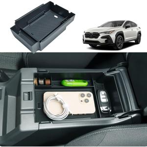 2024 2025 2026 Crosstrek Center Console Organizer for Subaru Crosstrek (Base/Premium/Sport/Limited/Wilderness), 2025 Crosstrek Armrest Tray Coin Holder 2026 Crosstrek&Impreza Accessories