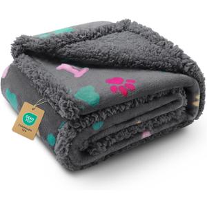 Luciphia Waterproof Pet Blankets for Couch Sofa Bed Cover Cat Liquid Pee Proof Washable Soft Fluffy Large Dog Blanket Reversible Furniture Protection Puppy Grey Bone Thicken Medium57" x 40"