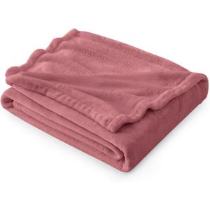 Bedsure GentleSoft Fleece Blankets Twin Size Dusty Rose - 300GSM Lightweight Plush Fuzzy Cozy Soft Blanket for Bed, Sofa, Couch, Travel, Camping, 60x80 inches