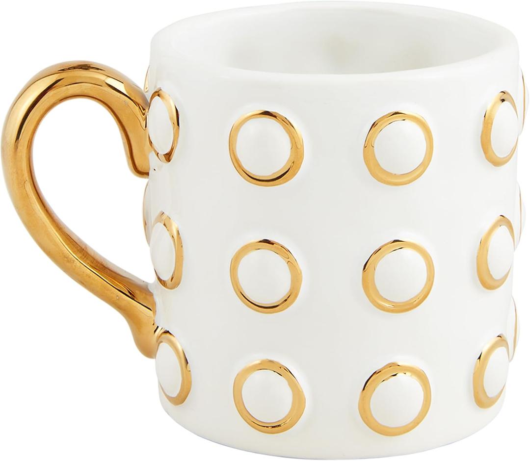 Mud Pie Gold Rings Ceramic Mug; 16 oz