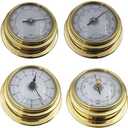 MOMOJIA 4 Inches 4 PCS/set Thermometer Hygrometer Barometer Watches Clock Zirconium Marine for Weather Station