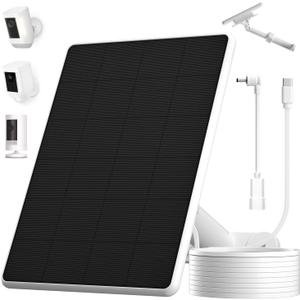 6W Solar Panel for Ring Spotlight Cam Battery & Stick Up Cam Battery, High-Efficiency Solar Charger with 360 Adjustable Retractable Bracket & 10ft Cable