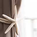 CHICTIE 2 Pieces Natural Starfish Curtain Tiebacks Rope Drape Cotton Tie Band Drapery Holdbacks Beige White Room Dcor for Indoor/Outdoor