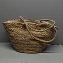 Cabilock Woven Tote Woven Bag Basket Tote Wicker Bag Seagrass Basket Garden Plant Container for Storage Laundry Picnic Beach Storage Bins Toys
