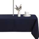 LUSHVIDA Rectangle Outdoor Tablecloth with Umbrella Hole and Zipper, 60x102 Inch Navy, Washable Waterproof Table Cloth Spill Proof Wrinkle Free Table Cover for Patio Spring Summer Picnic BBQS