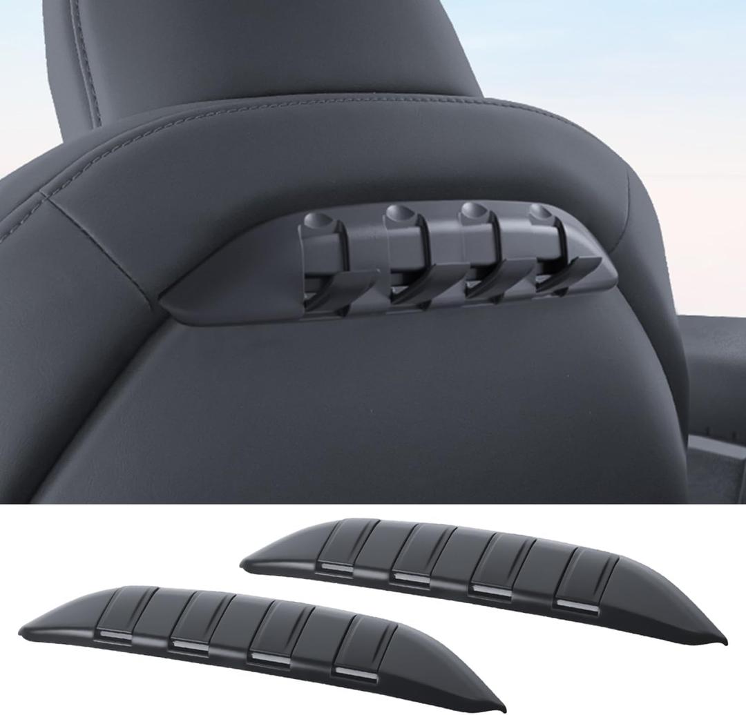 2 Pack Car Seat Back Hooks for Tesla Model Y/3/S/X Handbag Backpack Grocery Bag Hangers Car Hooks Headrest Organizers Purses Hook Hange Accessories