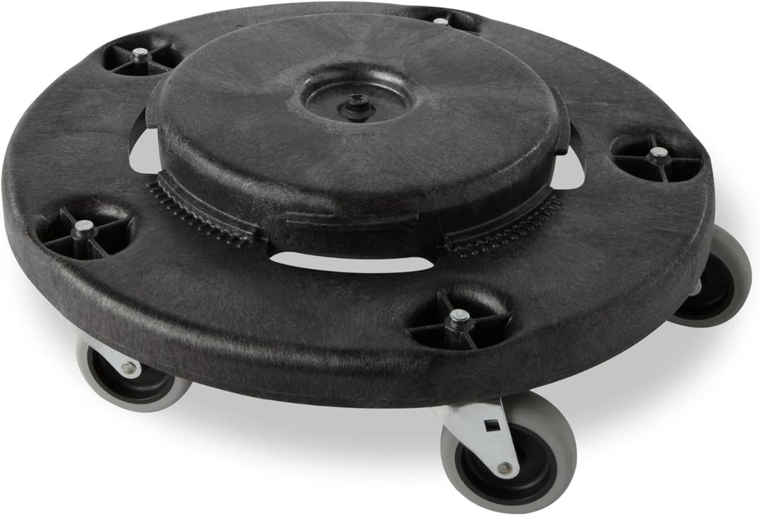 Rubbermaid Commercial Products BRUTE Dolly Black Fits 20 gallon, 32 gallon, 44 gallon, and 55 gallon BRUTE Containers, for Restaurants/Back of House/Offices/Warehouses/Airports/Commercial Environments