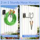 2pcs Garden Hose Holder with Tool Hook - Heavy Duty Water Hose Reel with Nozzle Storage Design, Wall Mount Hose Hanger Water Hose Holders for Outside Yard Storage