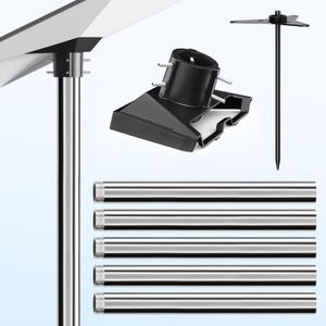 Starlink Pole Mount Gen 3, Starlink Mounting Kit Features 6.6ft a Durable 1.5'' Diameter Pole, 1.5mm Thickened Tube Wall Starlink Gen 3 Mount with No-Dig Ground Anchor and Starlink Gen 3 Pipe Adapter