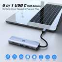 2 x USB C Hub, 6 in 1 Multi-Port Dock, 4K HDMI, 100W Power Delivery, 3 x USB 3.0, SD/TF Card Reader for Notebooks and Smart Devices, Works with USB C Laptops Dell/HP/Surface and More