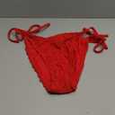 ZAFUL Halter Swimsuits for Women Textured Backless 2 Piece Bathing Suits Cheeky High Cut String Tie Side Bikini Sets, Red M