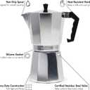 Primula Classic Stovetop Espresso and Coffee Maker, Moka Pot for Italian and Cuban Caf Brewing, Greca Coffee Maker, Cafeteras, 12 Espresso Cups, Silver