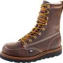 Thorogood American Heritage 8 Moc Toe Work Boots for Men Made with Full-Grain Leather, Soft Toe, Slip-Resistant Wedge Outsole and Comfort Footbed; EH Rated (11, Trail Crazy Horse - Black Heel)