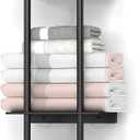 Over The Door Towel Rack, 3 Tier Hanging Towel Rack for Bathroom Stainless Steel, Over Door & Wall Mounted Towel Holder with Shelf Basket, Towel Storage for Small Bathroom, Black