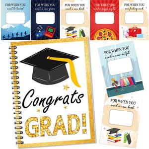 6 x Graduation Gift Card Book 7 x 5 Inch 20 Pages Gift Card Booklet Congrats Grad Organizer Greeting Card College Survival Album Keeper for Graduation Senior Gifts(Gold)