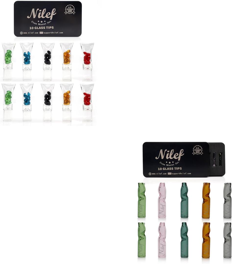 Reusable Glass Filter Tips | Flat Mouthpiece | 10 Pack