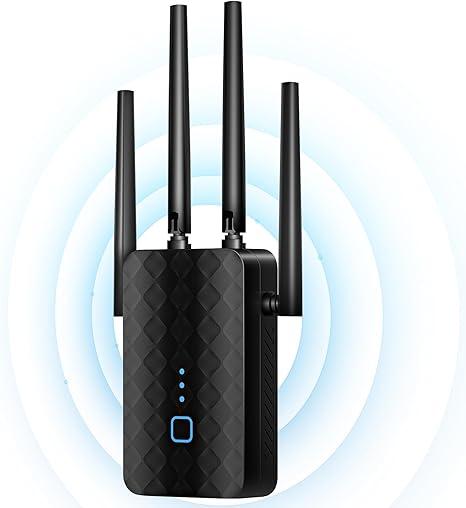 WiFi Extender Signal Booster, Dual Band 5.8GHz&2.4GHz, WiFi Booster Covers Up to 10000 Sq.ft, WiFi Repeater 1.2Gbps with Ethernet Port, Onetap Setup, Made for USA