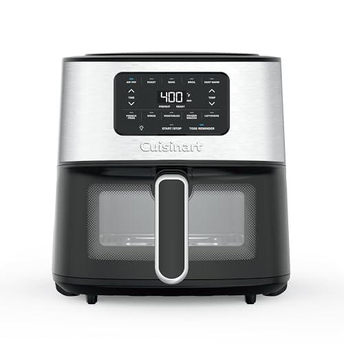 Cuisinart Air Fryer Oven, 6-Qt Basket Stainless Steel Air Fryer, Kitchen Dishwasher-Safe Parts with 5 Presets Roast, Bake, Broil, Air Fry and Keep Warm, Quick & Easy Electric Fryer, AIR-200
