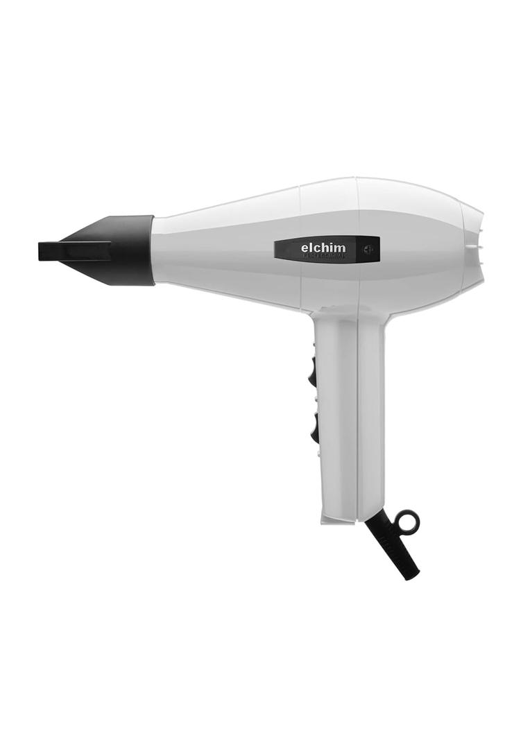 Elchim Classic 2001 High Pressure Hair Dryer - 1875 Watt Quick Dry Professional Salon Blow Dryer (White)