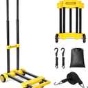 KEDSUM Folding Hand Truck, 290 lbs Dolly Cart with Wheels, Collapsible Hand Truck Dolly, Foladable Utility Cart Lightweight and Portable Luggage Cart for Airport Travel, Moving and Office Use, Yellow