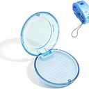 2 x Transparent Retainer Holder with Lanyard, Travel Night Guard Box with Vent Holes, Compact Portable Mouthguard Container, Aligner Case Compatible with Invisalign (Clear Blue)