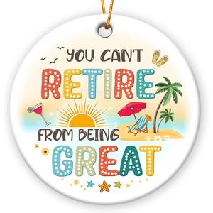 2 x Retirement Ornament 2025 - Retirement Gifts for Coworker, Employee, Boss, Teacher, Nurse, Funny Farewell Retired Gifts, First Retired Ornament - Ceramic Christmas Ornament for Tree Decor