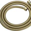 BWE Brushed Gold 70 Inch Brass Fittings Extra Long Flexible Stainless Steel Replacement Handheld Shower Hose