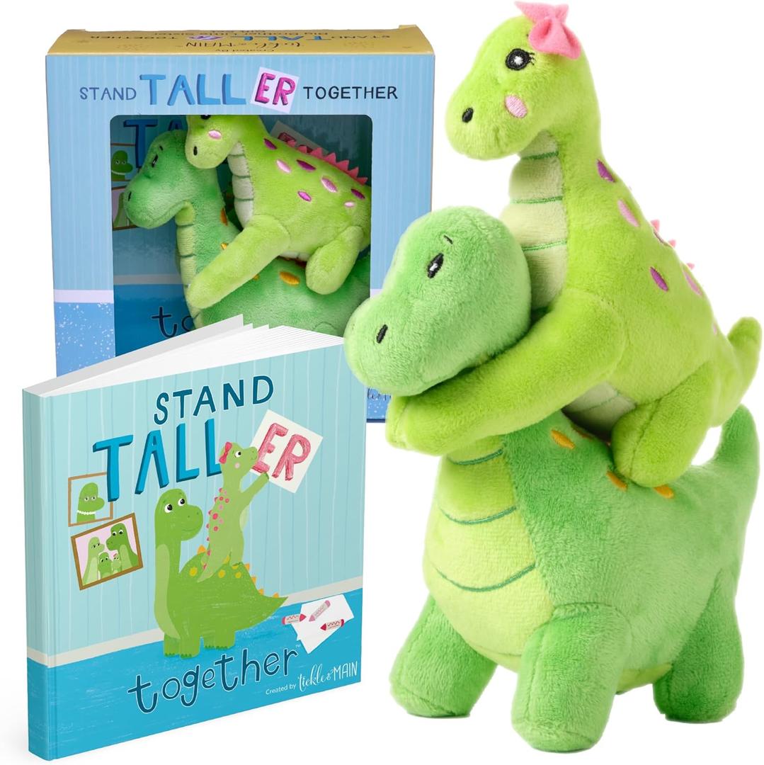 Tickle & Main 3 Piece New Big Brother Gift for Boys, Includes Big Brother/Little Sister Dinosaur Sibling Stuffed Animal Set with Storybook, for Announcing a New Sibling, Educational and Engaging