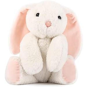 TCBunny Baby Bunny Bedtime Stuffed Animal Plush Toy Easter Stuffer Gifts for Girls, Boys, Kids 11" (White)