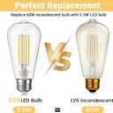 Edison Light Bulbs 5.5W, 60W Equivalent Dimmable Vintage LED Light Bulbs, 500LM E26 Medium Base Soft White 2700K LED Bulb,ST19 90+ CRI Decorative Filament LED Bulb,Clear Glass, 4 Pack