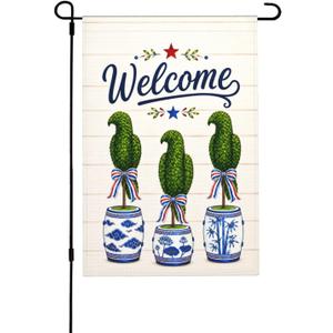 12x18 Inch Topiary Chinoiserie Eagle Garden Flag Double Sided Outdoor Welcome Yard Decor For Porch Patio Lawn Farmhouse Home Flag