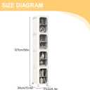 50"x13.39" Slim Tall Beige Bathroom Cabinet Narrow Storage for Small Spaces | with Doors and Shelves,Movable Skinny Organization