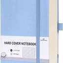 Lined Journal Notebook, 360 Numbered Pages(With page number), Thick Journal for Writing A5 College Ruled Notebook, 100gsm Lined Paper, Leather Hardcover, 5.75'' X 8.38''-1 Pack, Sky Blue