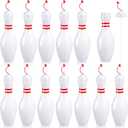 Funtery 12 Set Bowling Lovers Gifts for Men Women 25 oz Reusable Bowling Pin Plastic Water Bottles with Straws and Lids Sports Fans