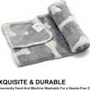 1 Pack 3 Puppy Blankets Super Soft Warm Sleep Mat Grey Cute Print Fluffy Fleece Pet Flannel Throw Dog Blankets for Small Dogs Cats,Star&Bone&Love- Small (23"x15")
