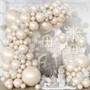 Pearl White Sand Balloons Different Sizes, Pearl Beige Balloons Garland Arch in 18 12 10 5 Inch Ivory Cream Boho Neutral Balloon for Wedding Bridal Shower Graduation Birthday Engagement Anniversary