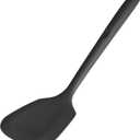 600F Heat Resistant Silicone Turner: U-Taste 13.6in Solid Kitchen Spatula Flipper, Food Grade Flexible & Thin Rubber Seamless Cooking Utensil for Flipping Egg, Pancake in Nonstick Cookware (Black)