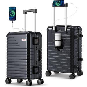 24 Inch Checked Luggage, Zipperless Hard Shell Suitcase