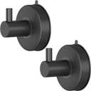 DGYB Suction Cup Hooks - Set of 2 Towel Hooks for Bathrooms - SUS 304 Stainless Steel - Grey - 15 Lb Capacity